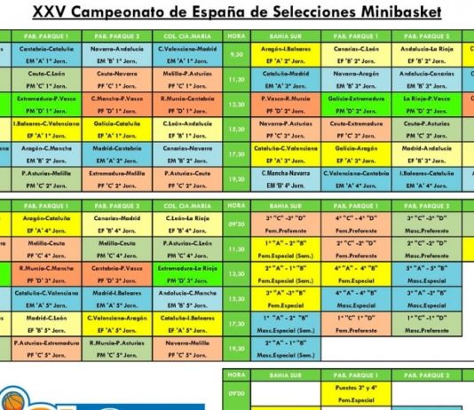 Calendario del Cto. de España de Selecciones Autonómicas Minibasket