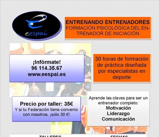 Talleres de psicología del deporte para entrenadores de formación