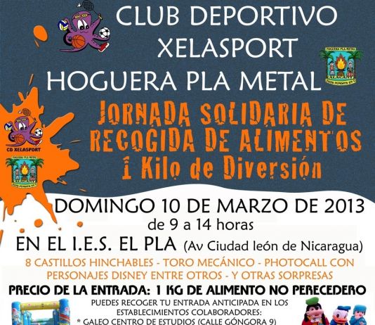 Jornada solidaria de recogida de alimentos del C.D. Xelasport