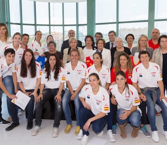 Ángela Gómez, en el homenaje al 50º aniversario de la Selección