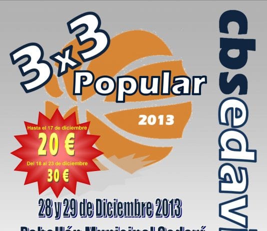 El C.B. Sedaví organiza un 3×3 estas Navidades