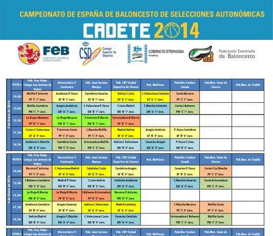Calendario del Campeonato de España Cadete