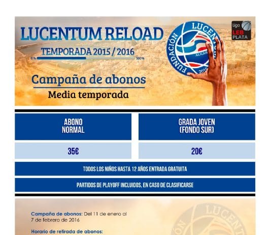 Abonos Fundación Lucentum segunda vuelta