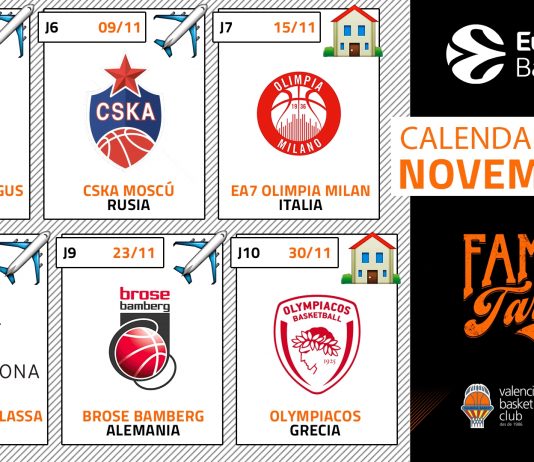 Calendario de la Euroliga para Valencia Basket