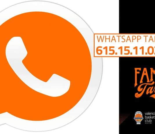 Valencia Basket lanza el servicio WhatsApp Taronja