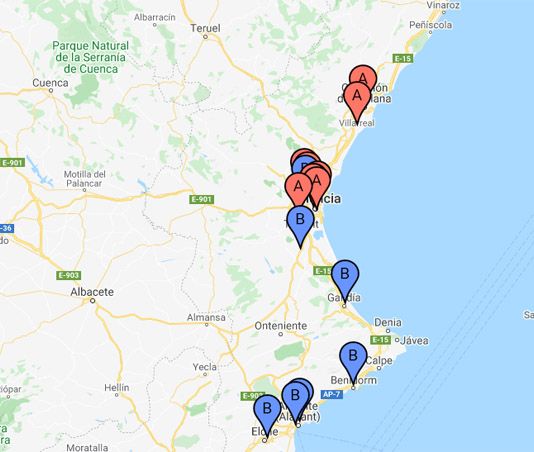 Distribución de grupos en Junior Masculino Autonómico