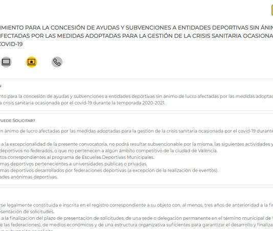 Ayto. de Valencia – Ayudas entidades deportivas