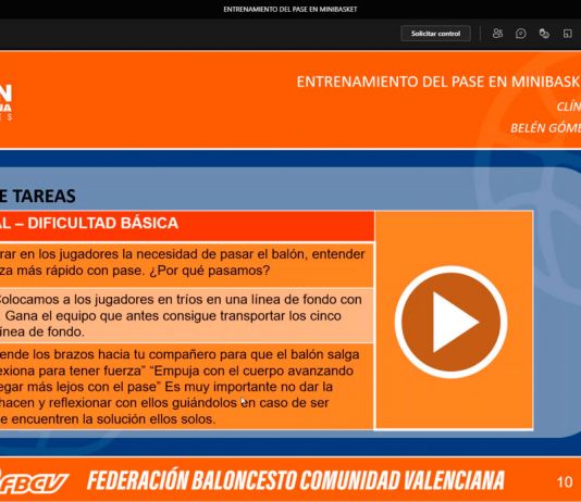Belén Gómez abordó el entrenamiento del pase en Minibasket