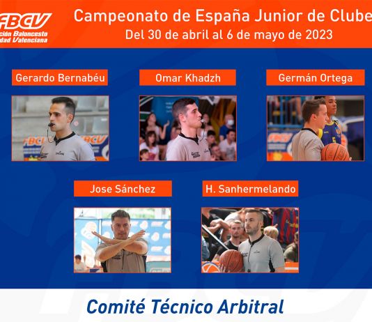 5 àrbitres FBCV en el Campionat d'Espanya Júnior