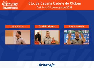 Àrbitres FBCV al Campionat d'Espanya Cadet