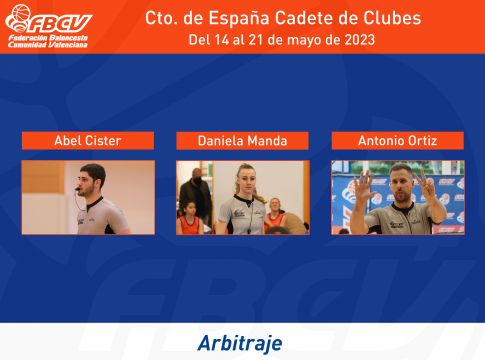 Árbitros FBCV en el Cto. de España Cadete