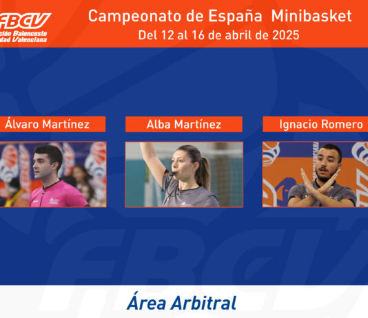 Árbitros FBCV en el Campeonato de España Minibasket