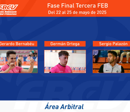 Árbitros FBCV en la Fase Final Tercera FEB