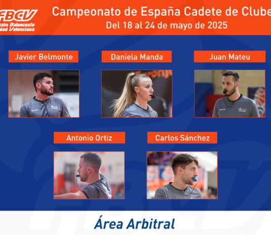 Àrbitres FBCV al Campionat d'Espanya Cadet